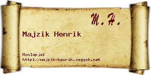 Majzik Henrik névjegykártya
